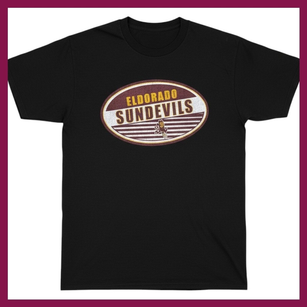 Port & Company Eldorado Sundevils Graphic T-Shirt Black Small Distressed Mascot